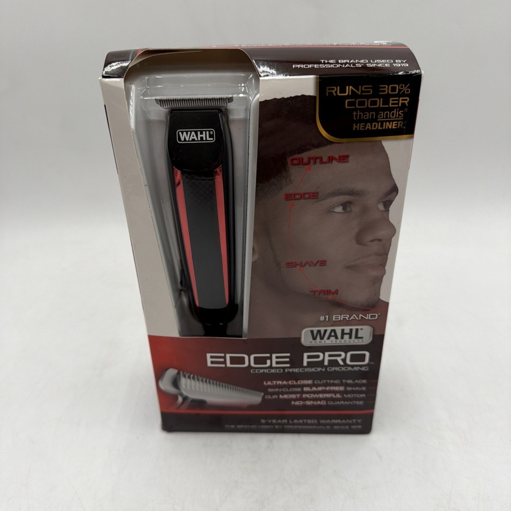 Wahl Edge Pro Bump Free Corded Beard Trimmer for Men Touch Up Red